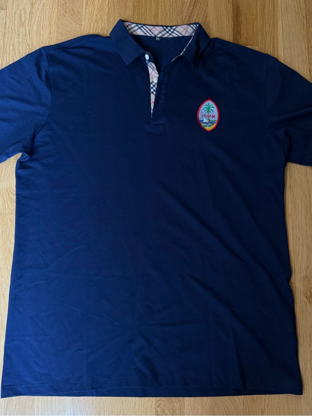 Men's Navy Polo Shirt with Guam Patch